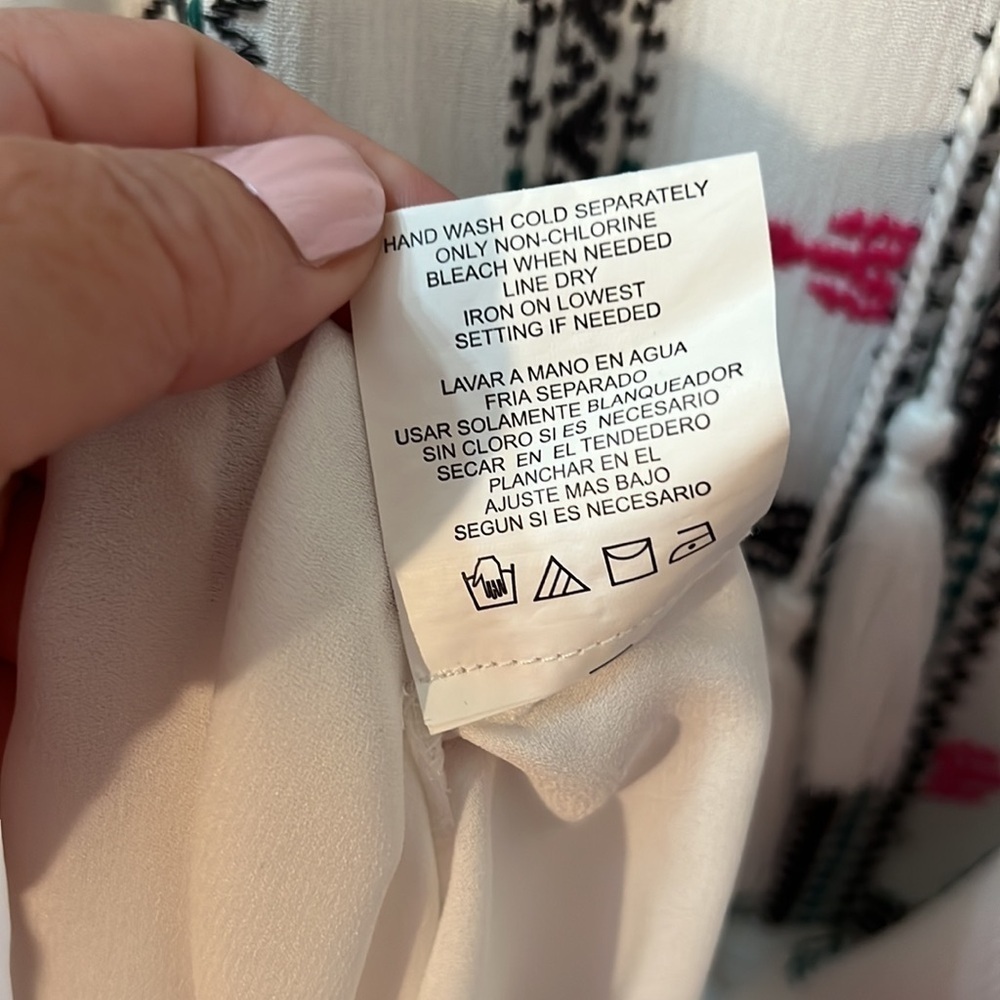 Gibson Latimer Womens Multicolor Embroidered White Dress Size Small - Picture 9 of 9